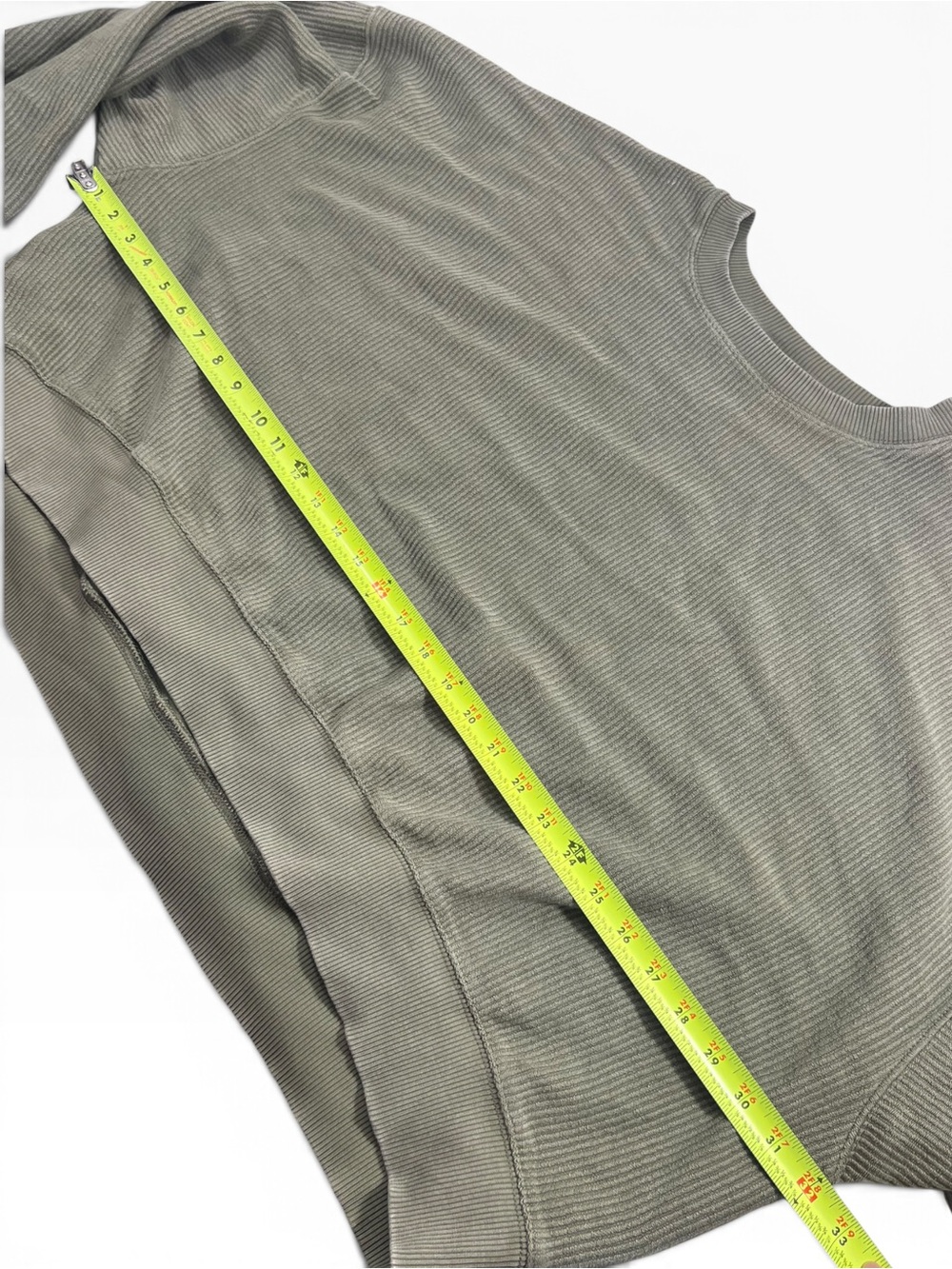 Aerie New Love Corded Cropped Crew Sweatshirt - olive green - Picture 4 of 6